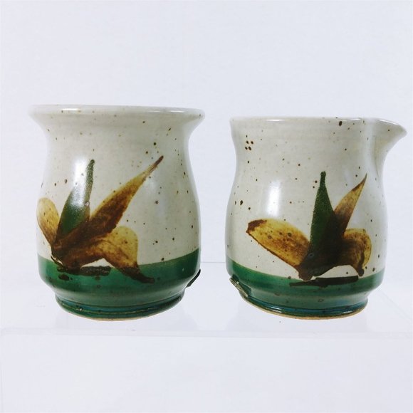 Sugar Creamer Set Studio Pottery Vintage Stoneware Artisan Hallmarked - Picture 2 of 9